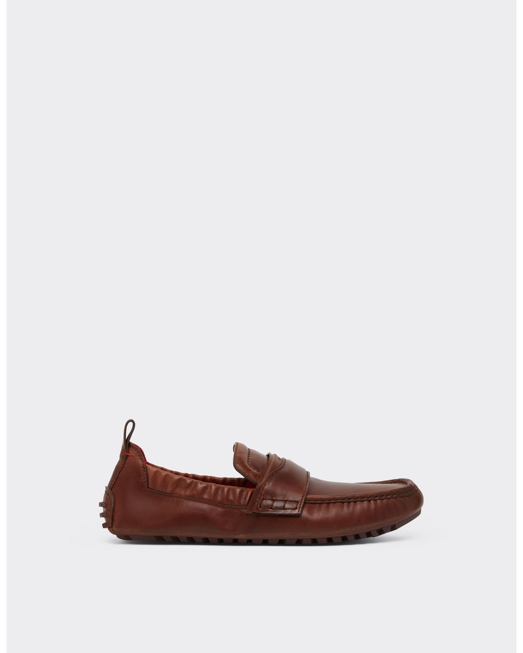 Ferrari Brown Nappa Leather Driver Shoes for men