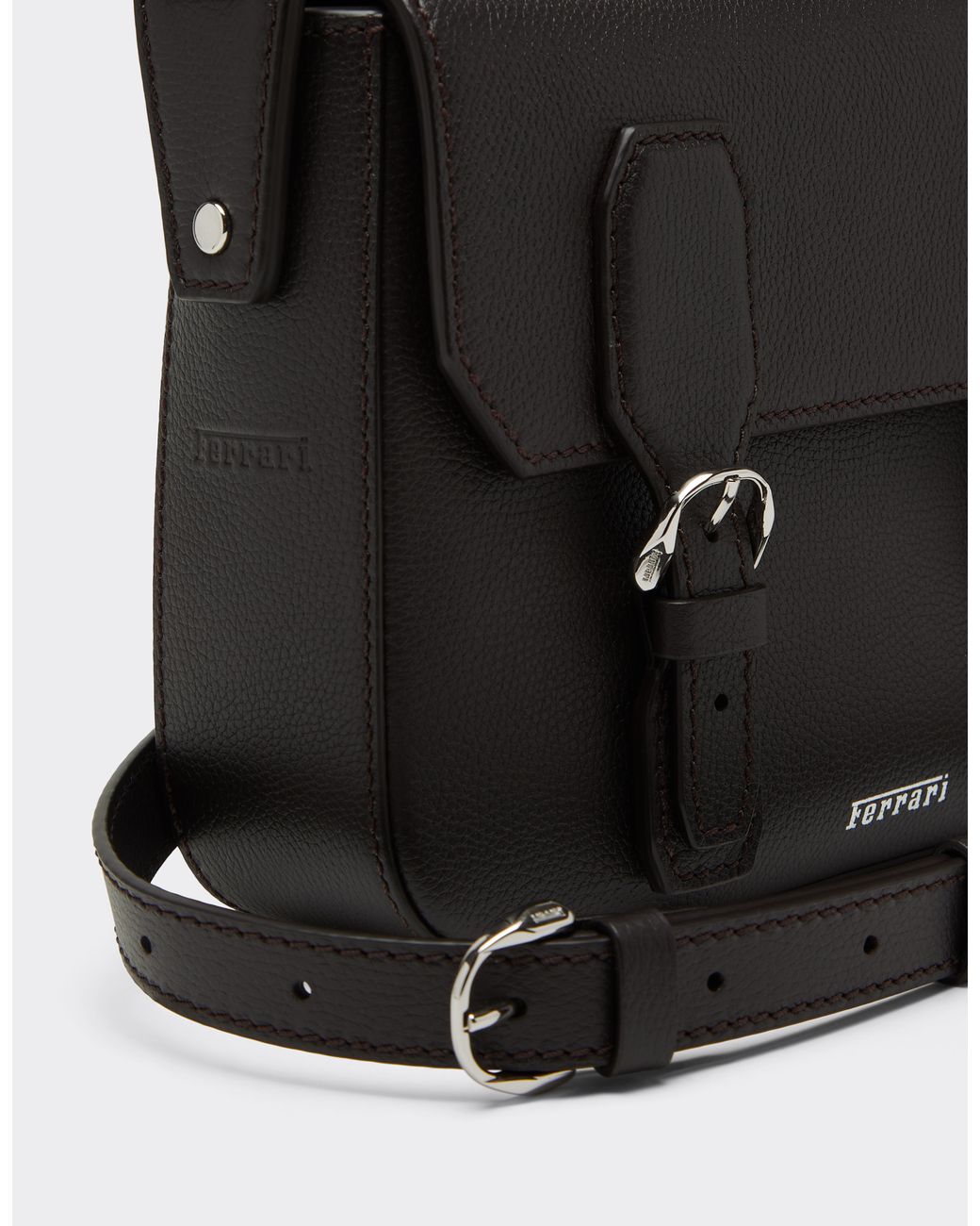 Ferrari Black Messenger Bag for men