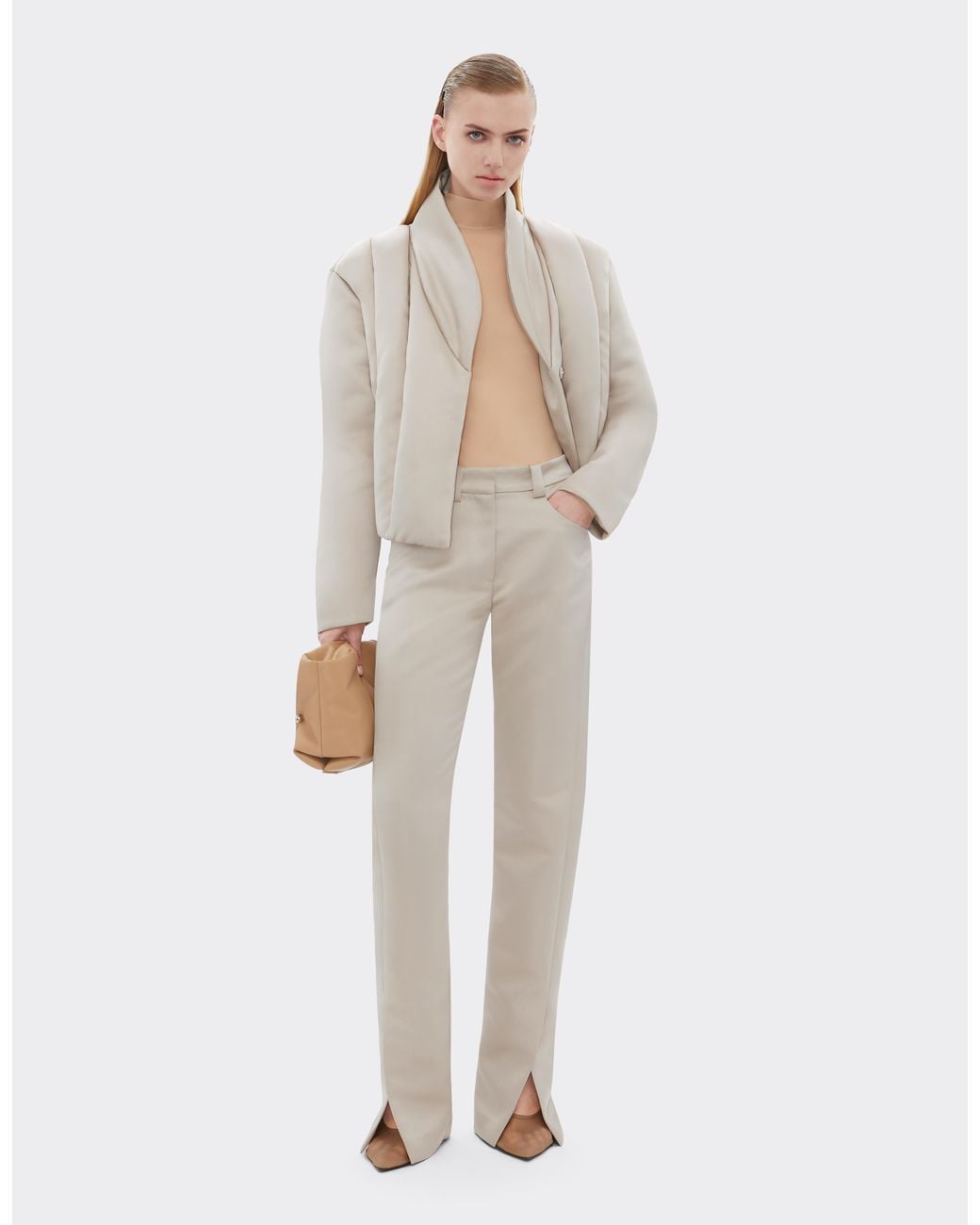 Ferrari White Duchesse Satin Trousers With Buckle