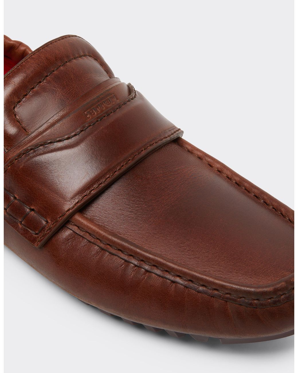 Ferrari Brown Nappa Leather Driver Shoes for men