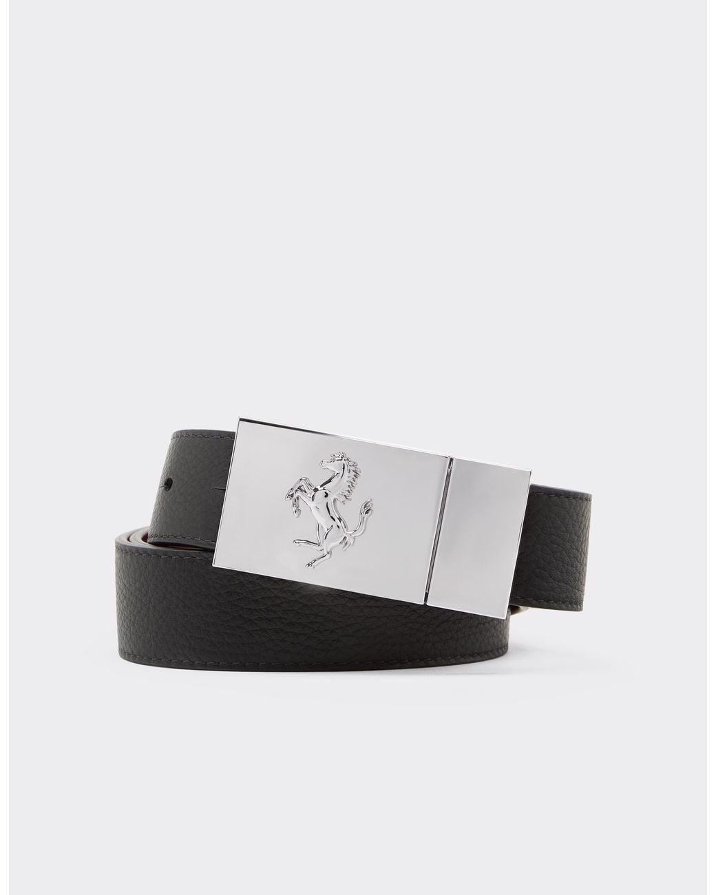 Ferrari White Reversible Belt for men