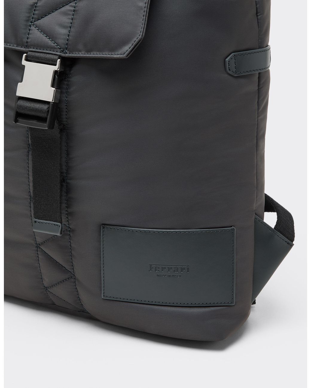 Ferrari Black Q-Cycle Nylon Rucksack With Leather Details for men