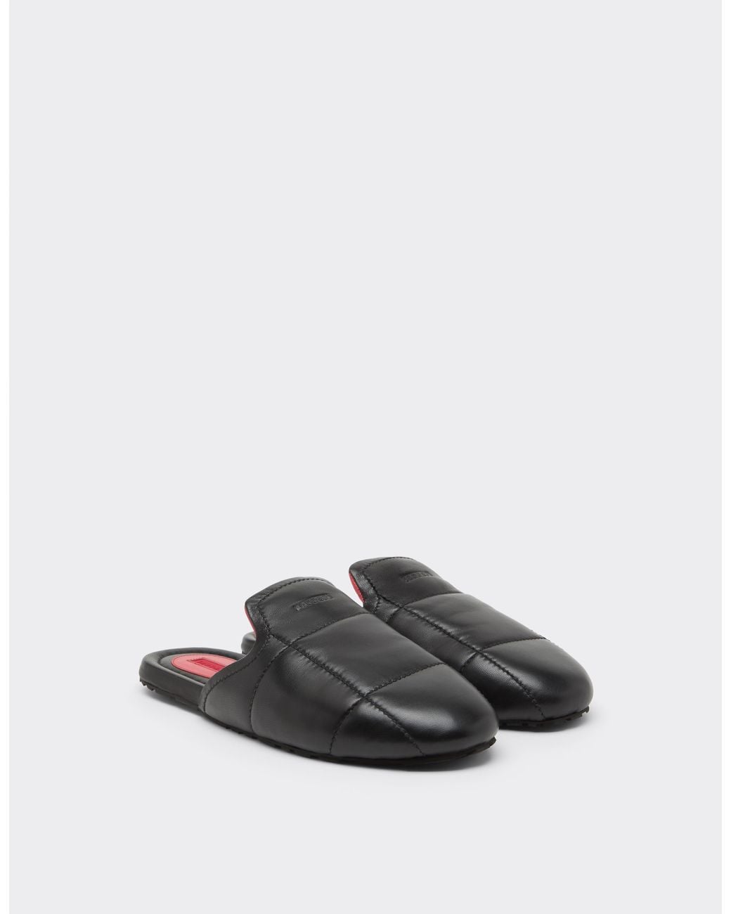 Ferrari White Nappa Leather Slippers With 7X7 Stitching for men