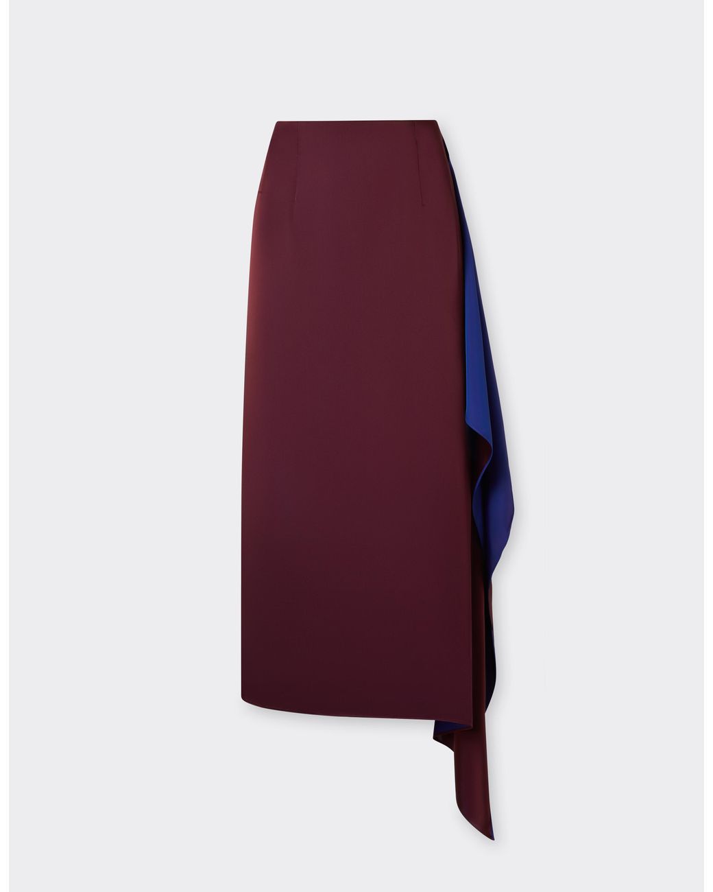 Ferrari Purple Two-Tone Satin Asymmetrical Skirt