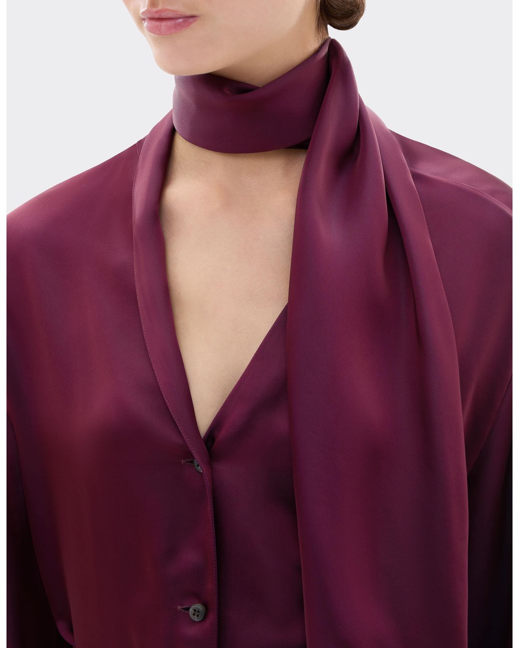 Ferrari Purple Two-Tone Satin Shirt