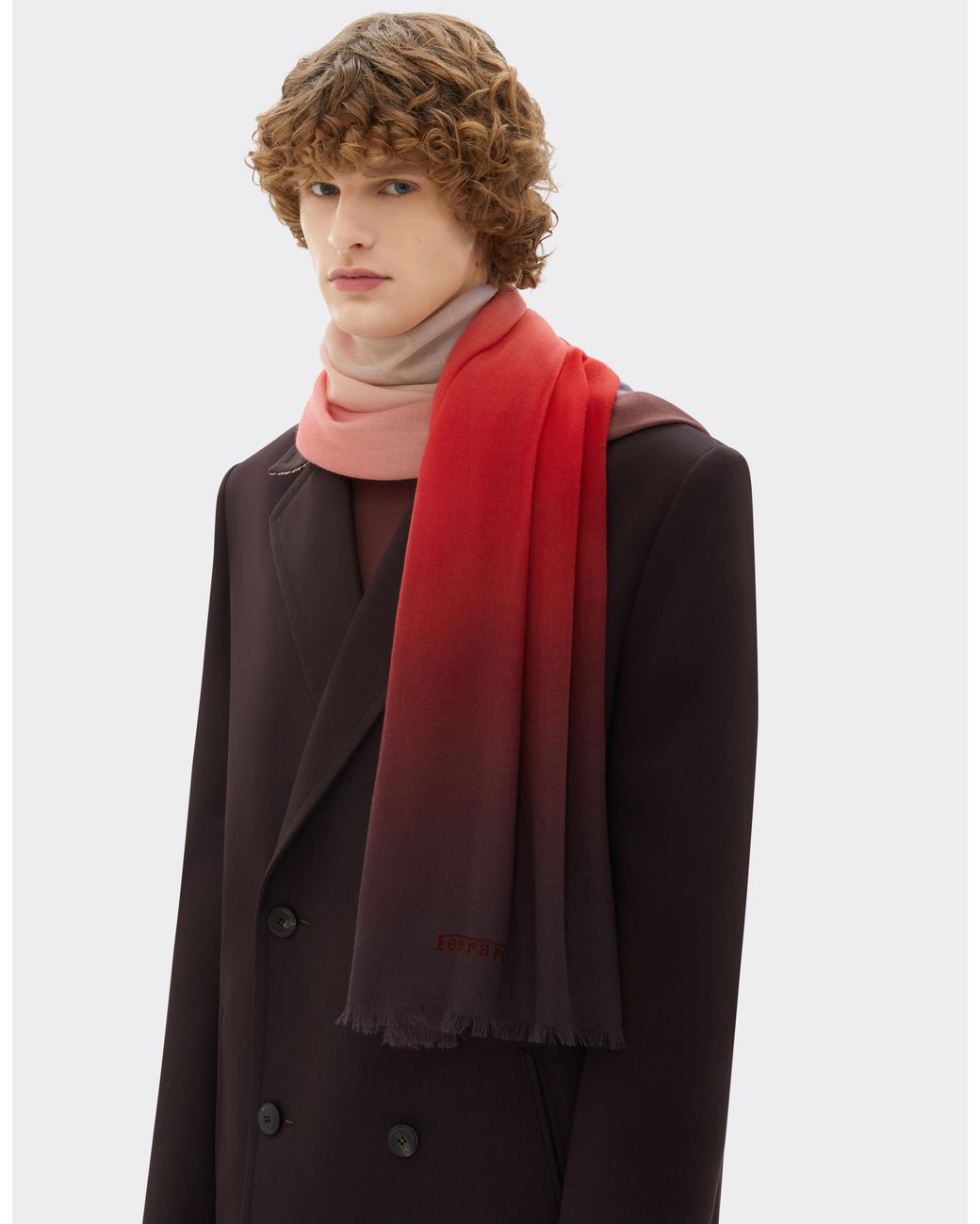 Ferrari Red Ombré Cashmere Scarf