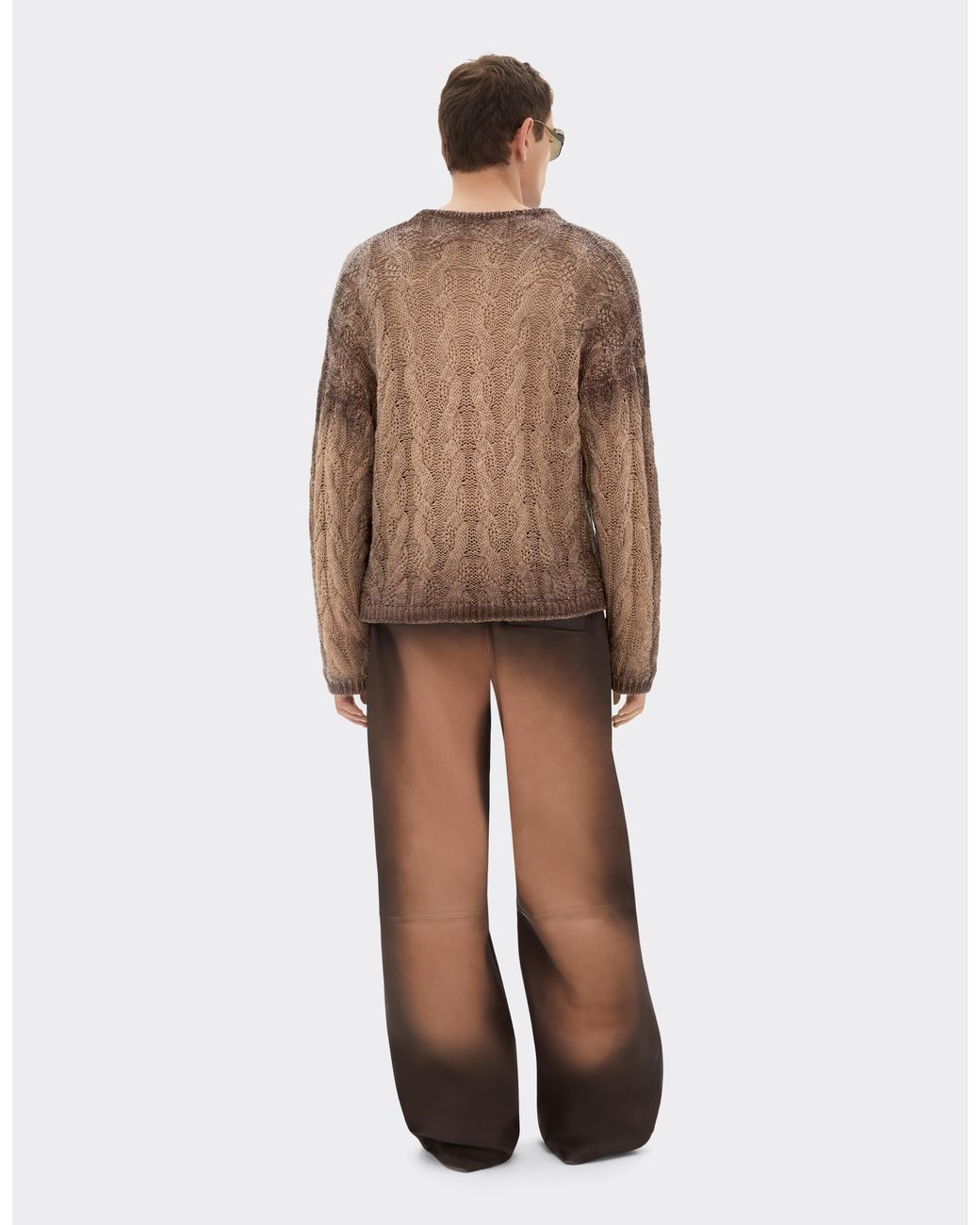 Ferrari Brown Linen And Cashmere Knit for men