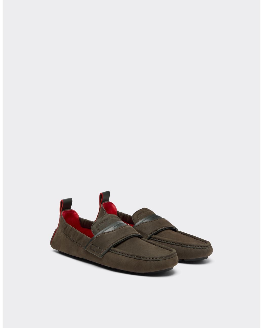 Ferrari Black Nubuck Driver Loafers for men