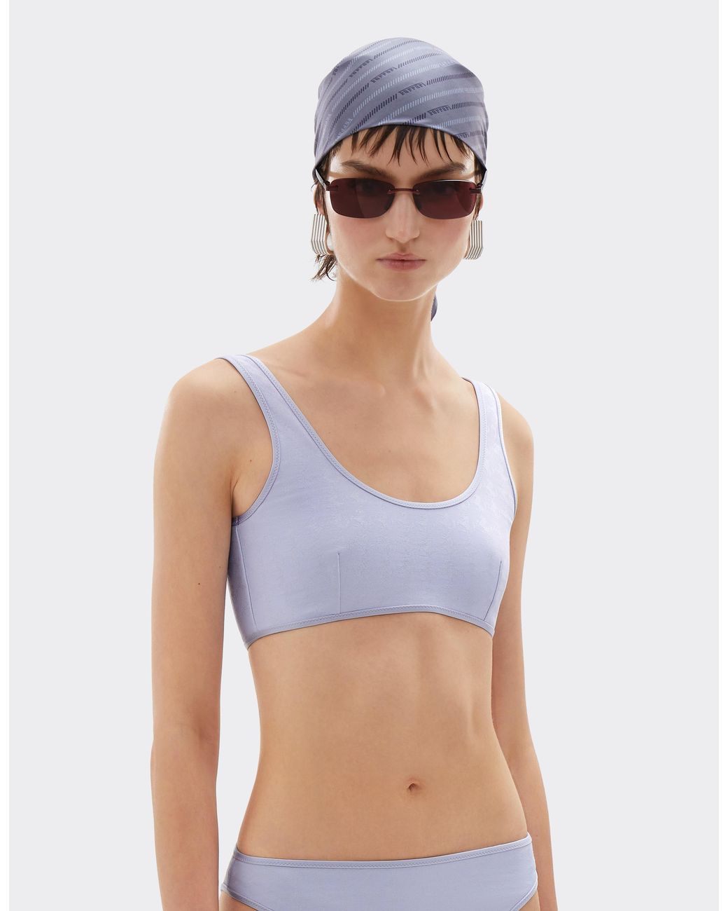 Ferrari Blue Bikini Top With Prancing Horse Motif