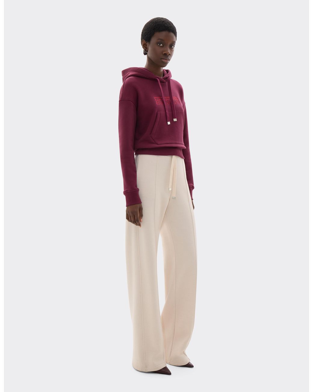 Ferrari Natural Wool And Cotton Trousers With Drawstring