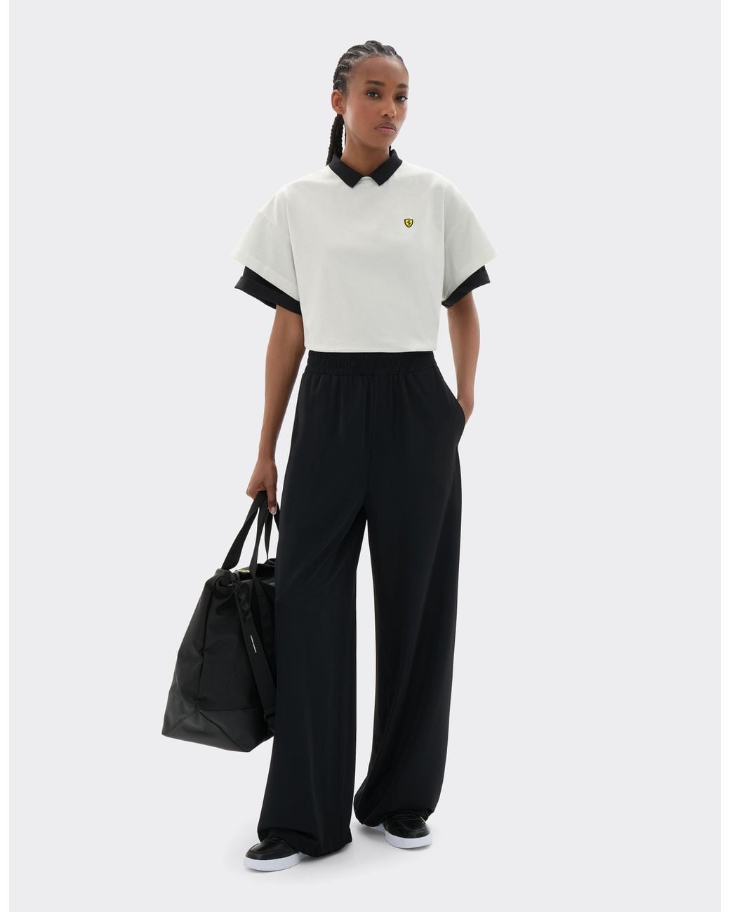 Ferrari Black Technical Piqué Jogger Pants