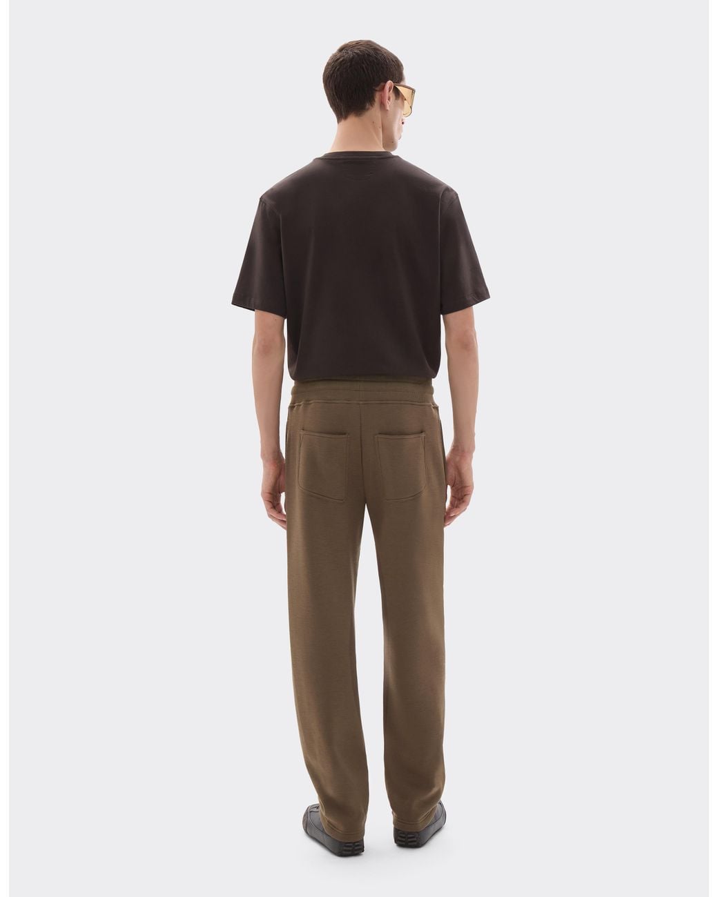 Ferrari Brown Wool And Cotton Jogger Trousers for men