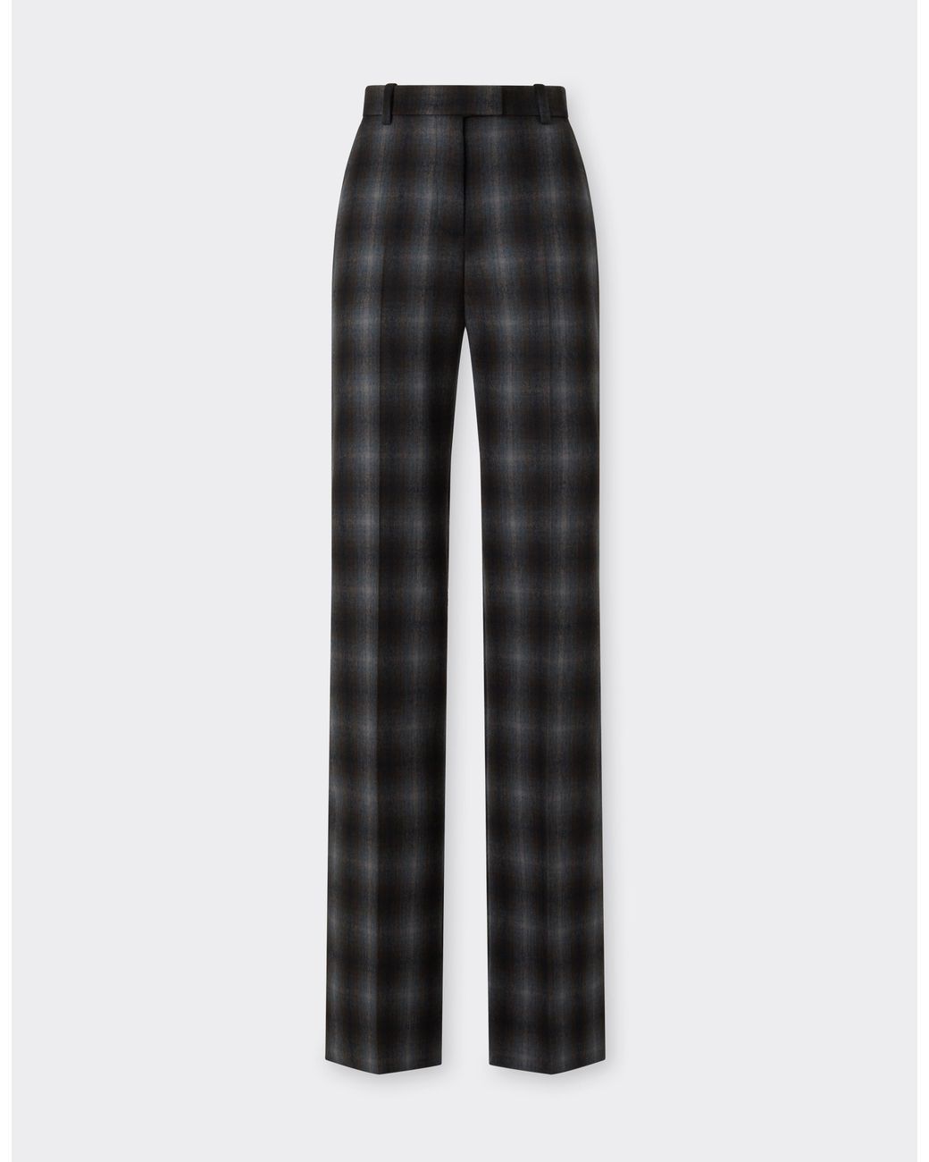 Ferrari Black Tartan Wool Flannel Trousers