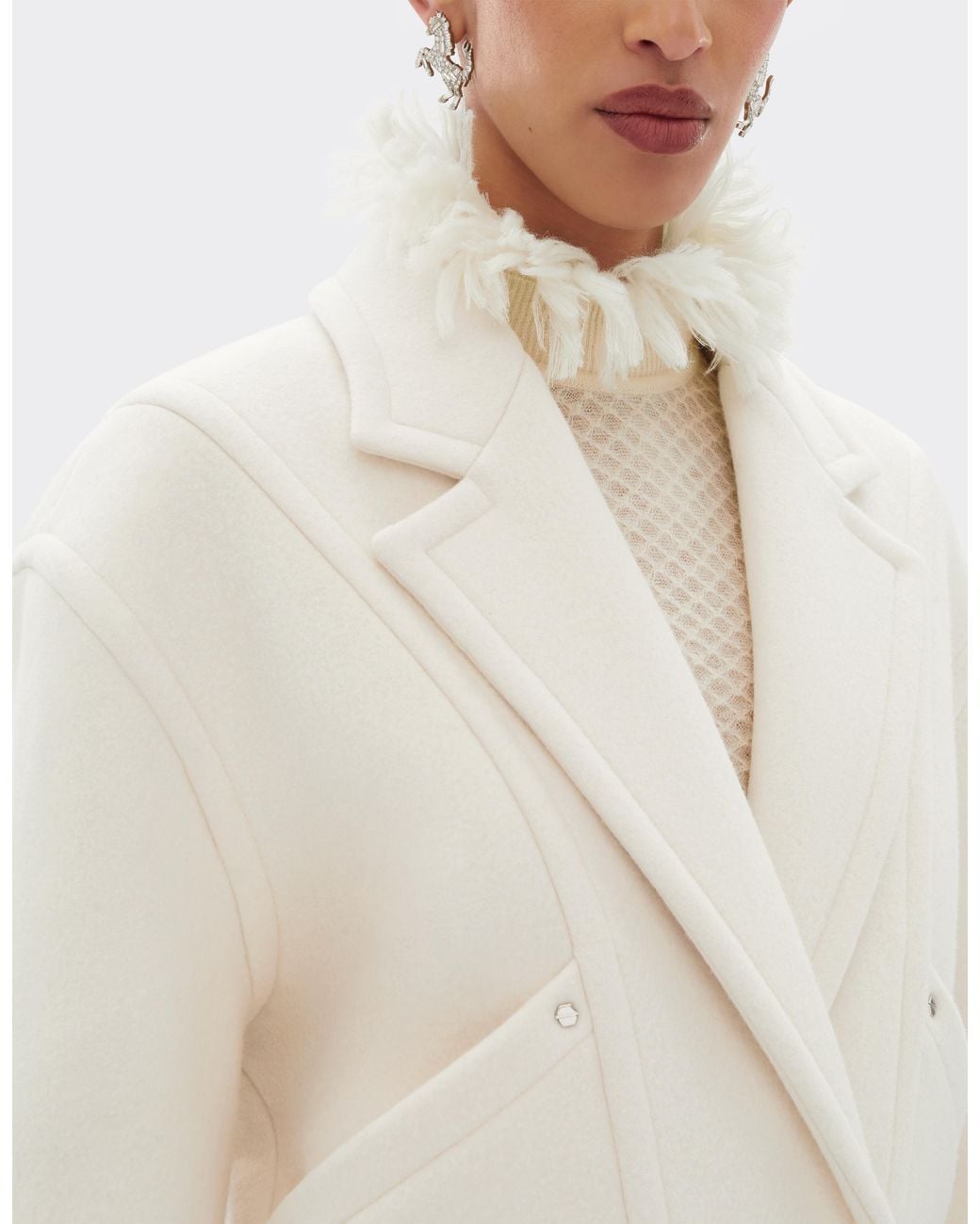 Ferrari White Double-Faced Wool Blouson