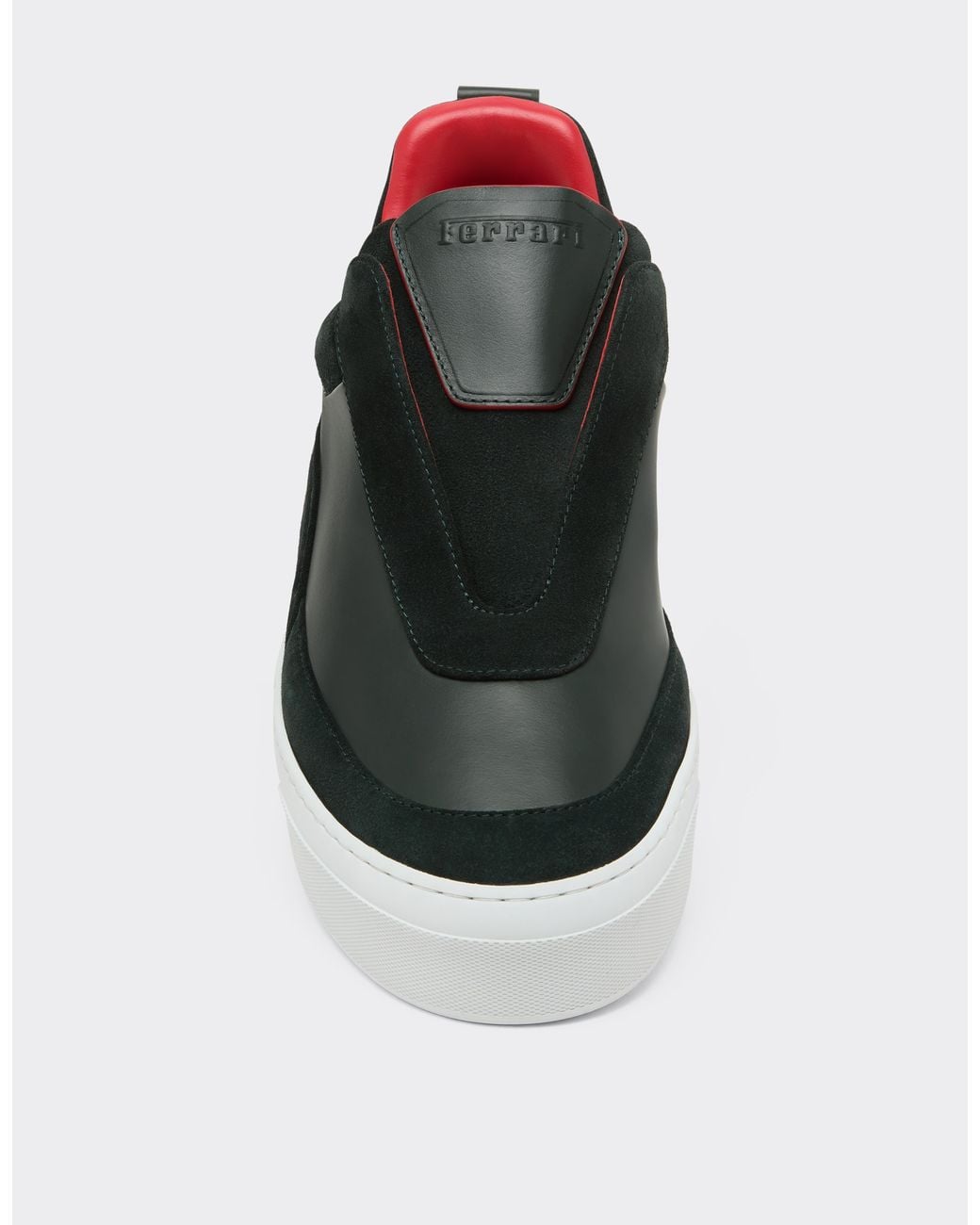 Ferrari White Leather And Suede Slip-On Trainers for men