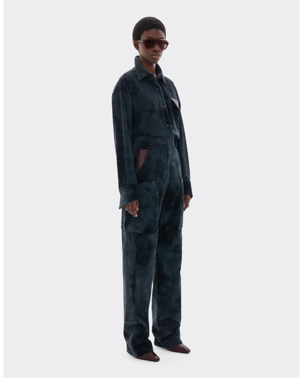 Ferrari Blue Corduroy Trousers With Oversized Pockets