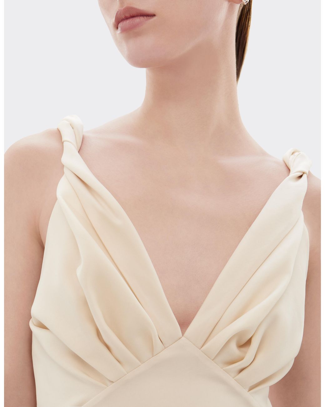 Ferrari White Long Cupro Twill Dress