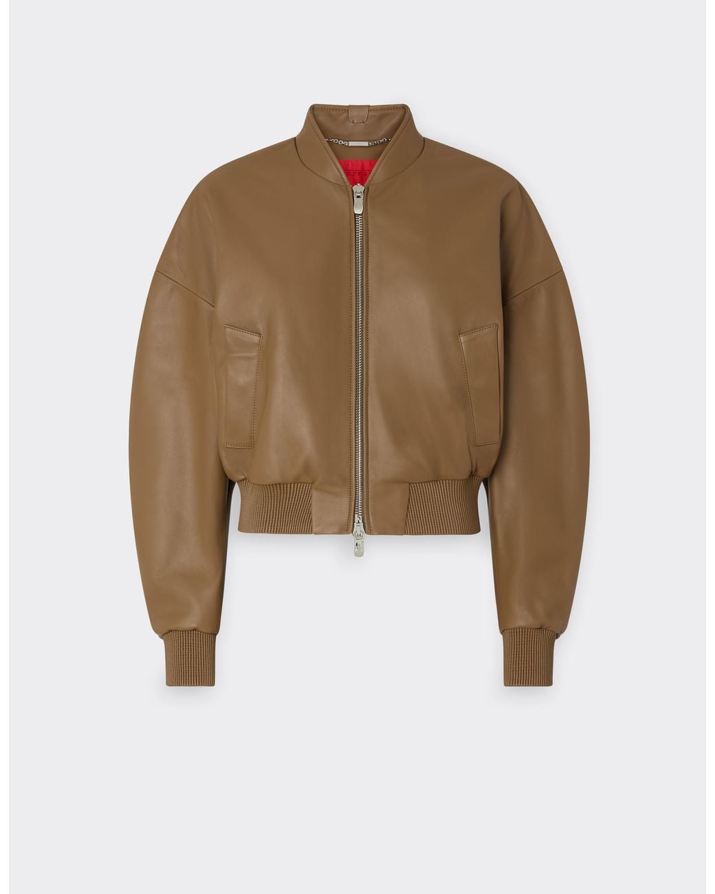 Ferrari Natural Cropped Nappa Bomber Jacket