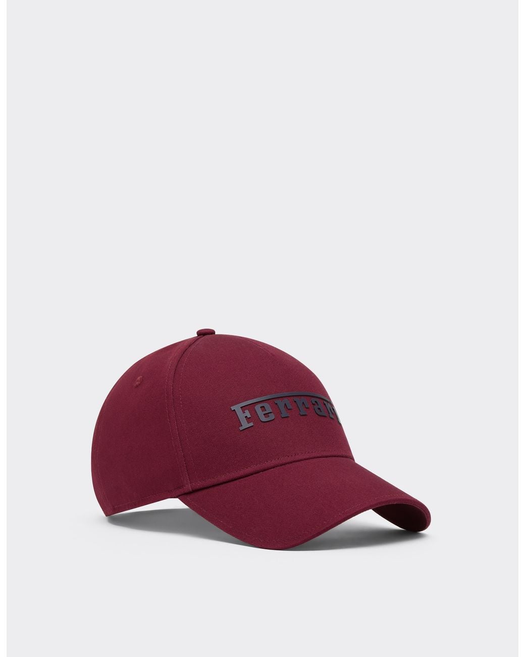 Ferrari Purple Cotton Twill Baseball Cap With Rubberised Logo