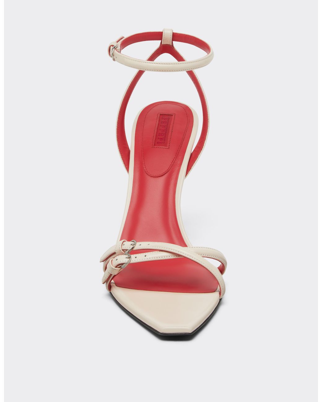 Ferrari White Glossy Leather Sandals