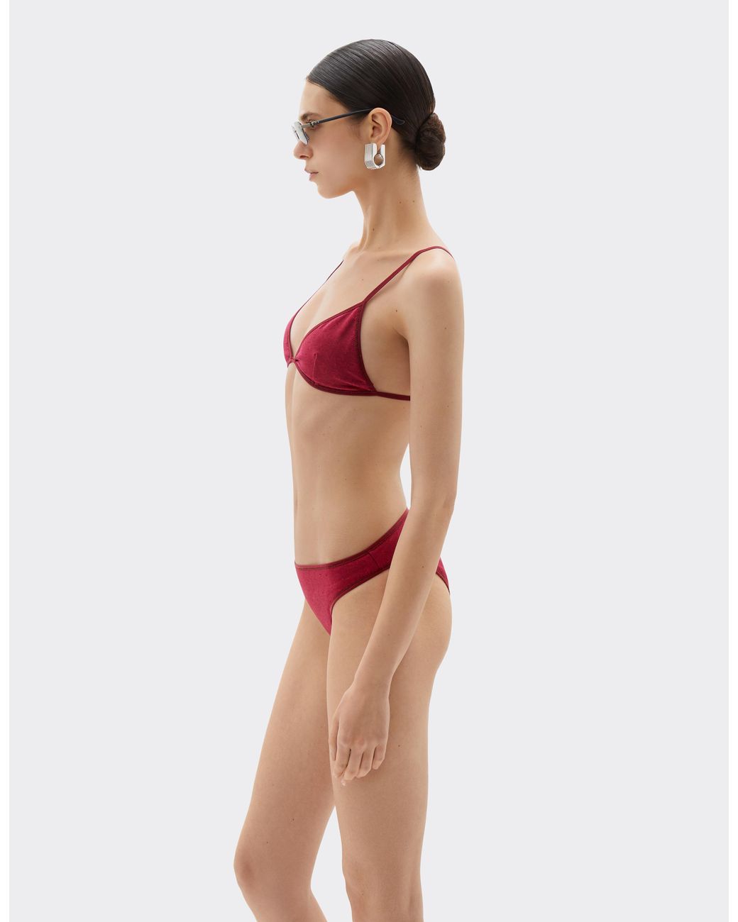 Ferrari Red Triangle Bikini Top With Prancing Horse Motif