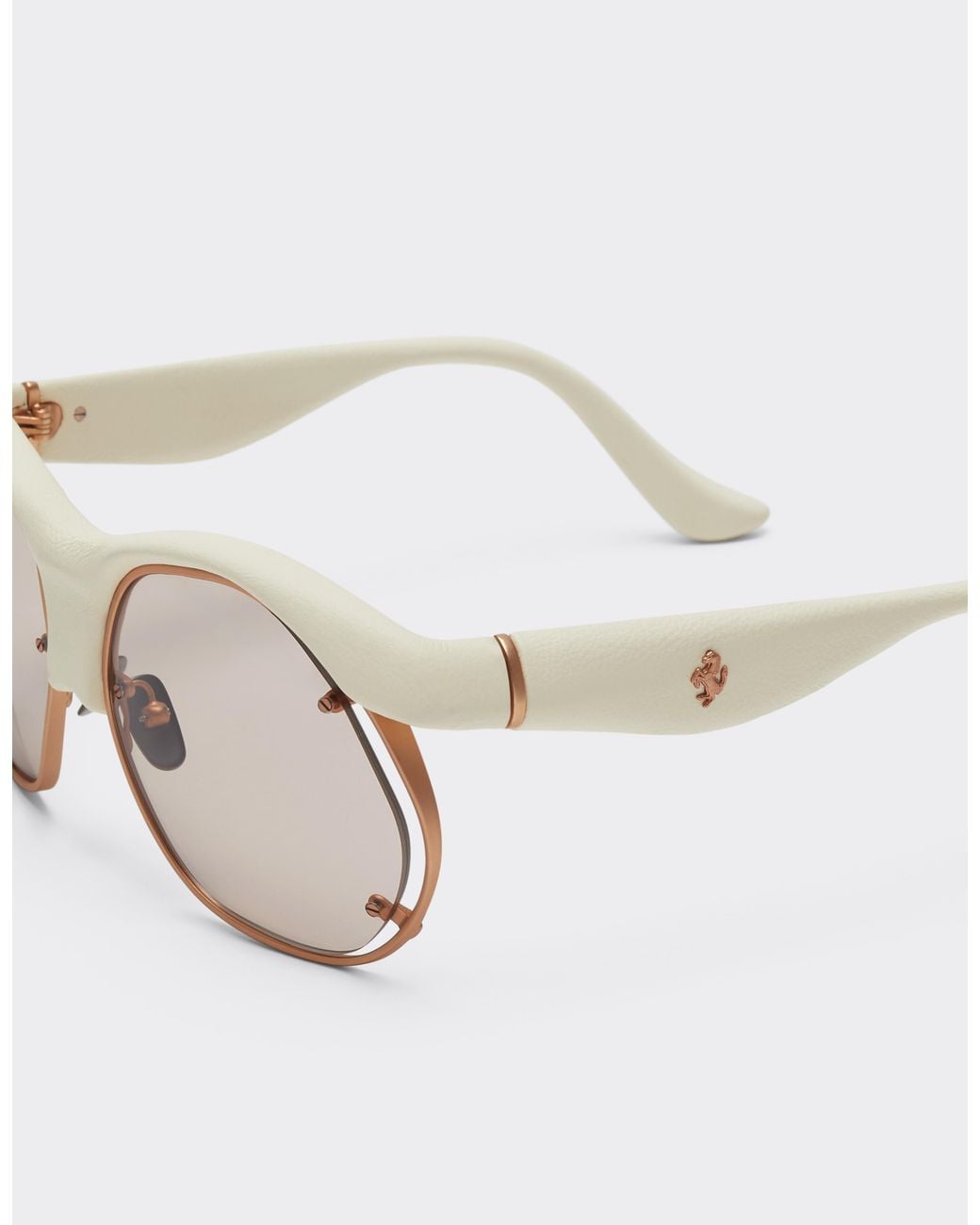 Ferrari Natural Injection-Moulded, Metal And Leather Sunglasses With Lenses