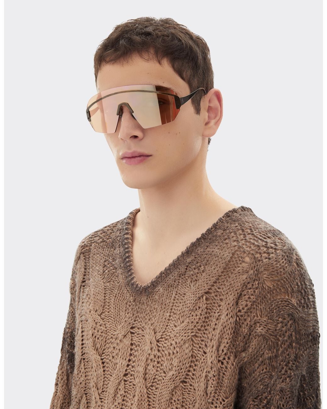 Ferrari Brown Linen And Cashmere Knit for men