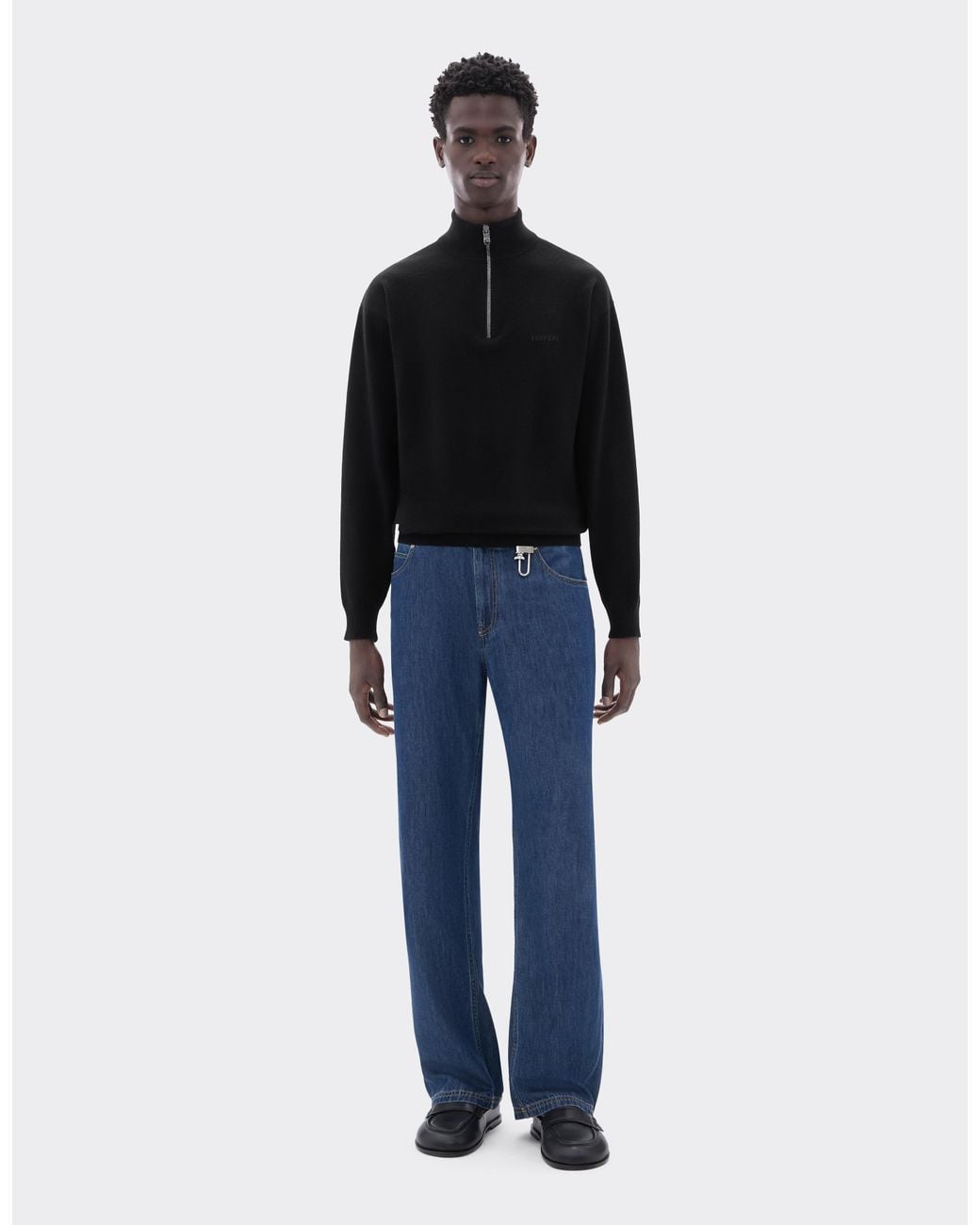 Ferrari Black Wool And Cashmere Zip-Up Turtleneck for men