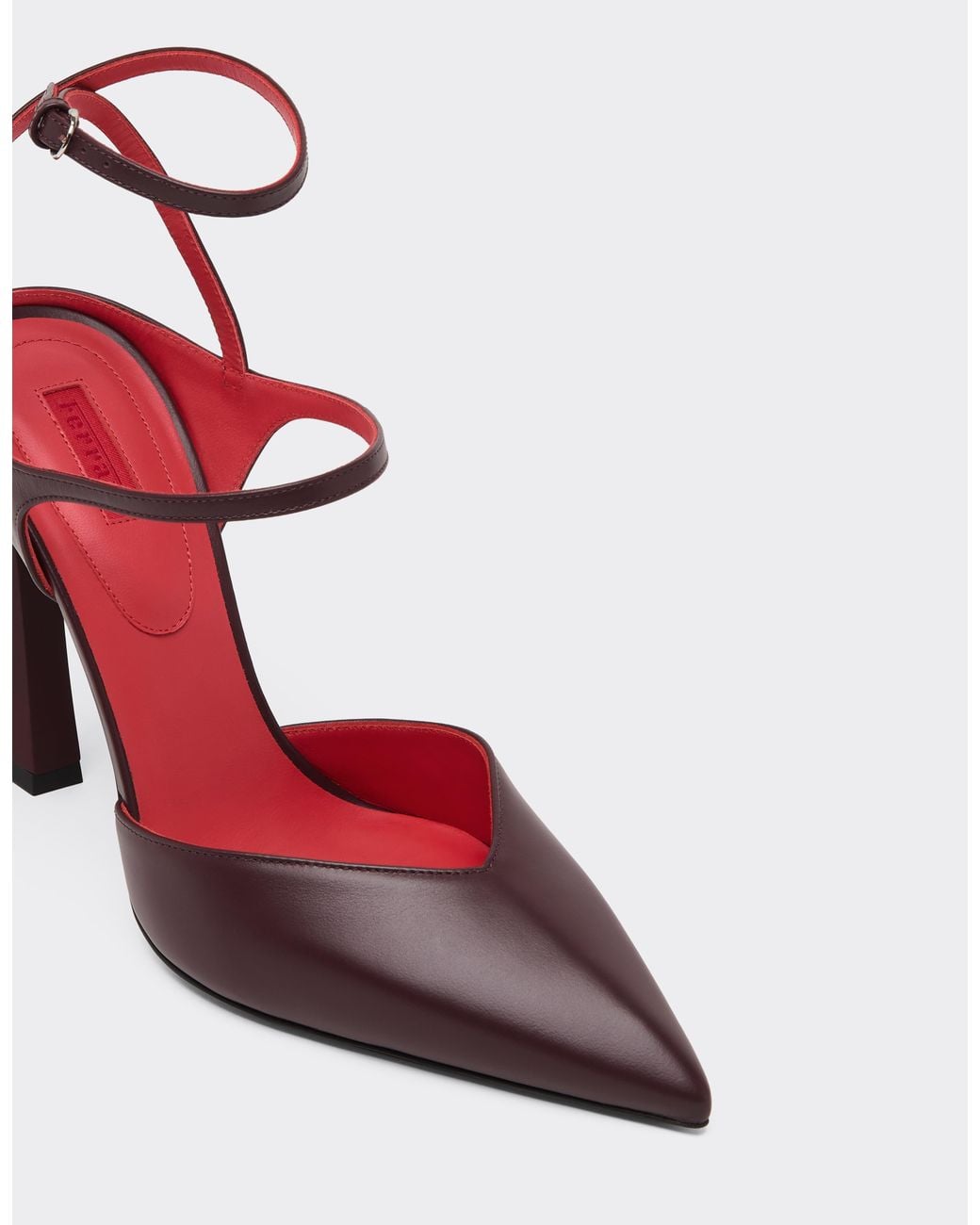 Ferrari White Semi-Matt Leather Slingback With High Heel