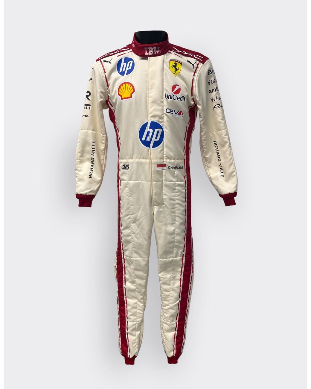 Ferrari White Leclerc Replica Racing Suit For The 2026 Monaco Grand Prix for men