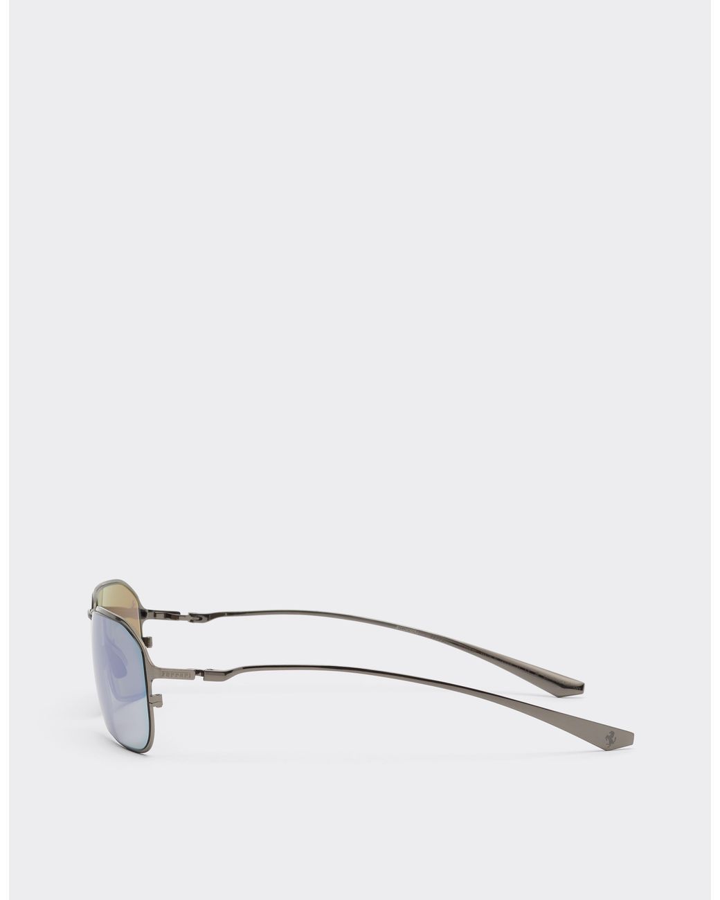 Ferrari Metallic Gunmetal-Coloured Titanium Sunglasses With Dark Lenses for men