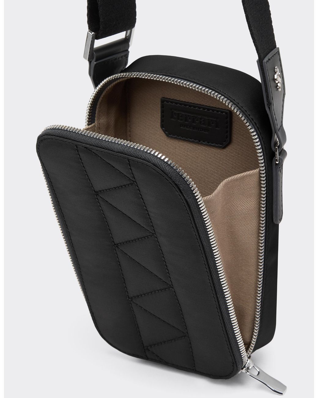 Ferrari White Q-Cycle Nylon Crossbody Bag for men