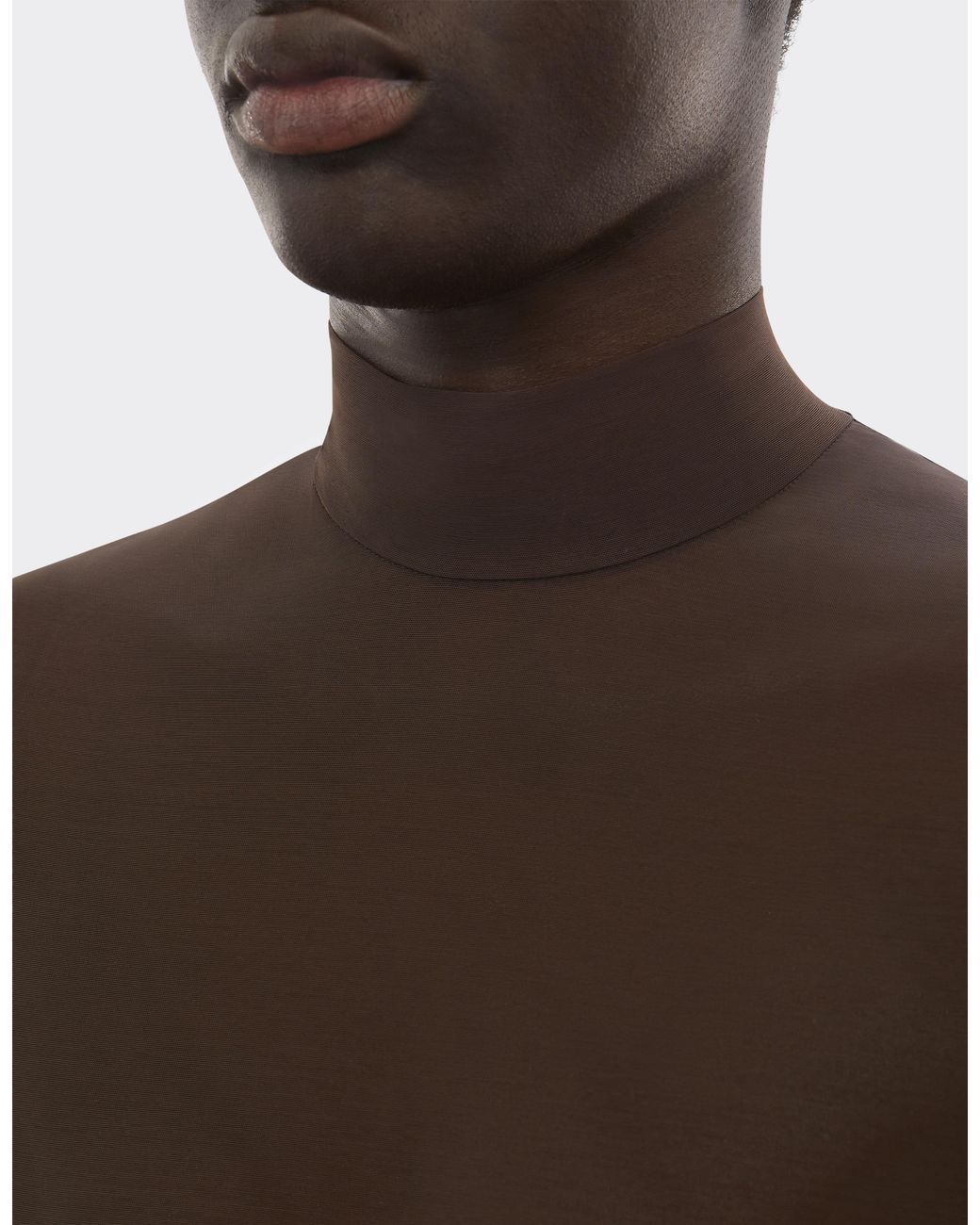 Ferrari Black Semi-Transparent Tulle Turtleneck for men