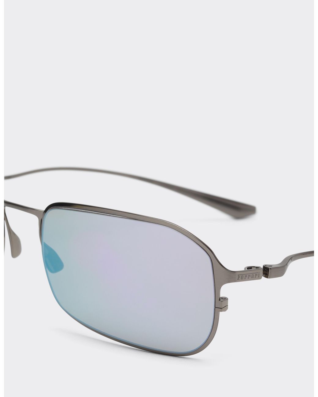 Ferrari Metallic Gunmetal-Coloured Titanium Sunglasses With Dark Lenses for men