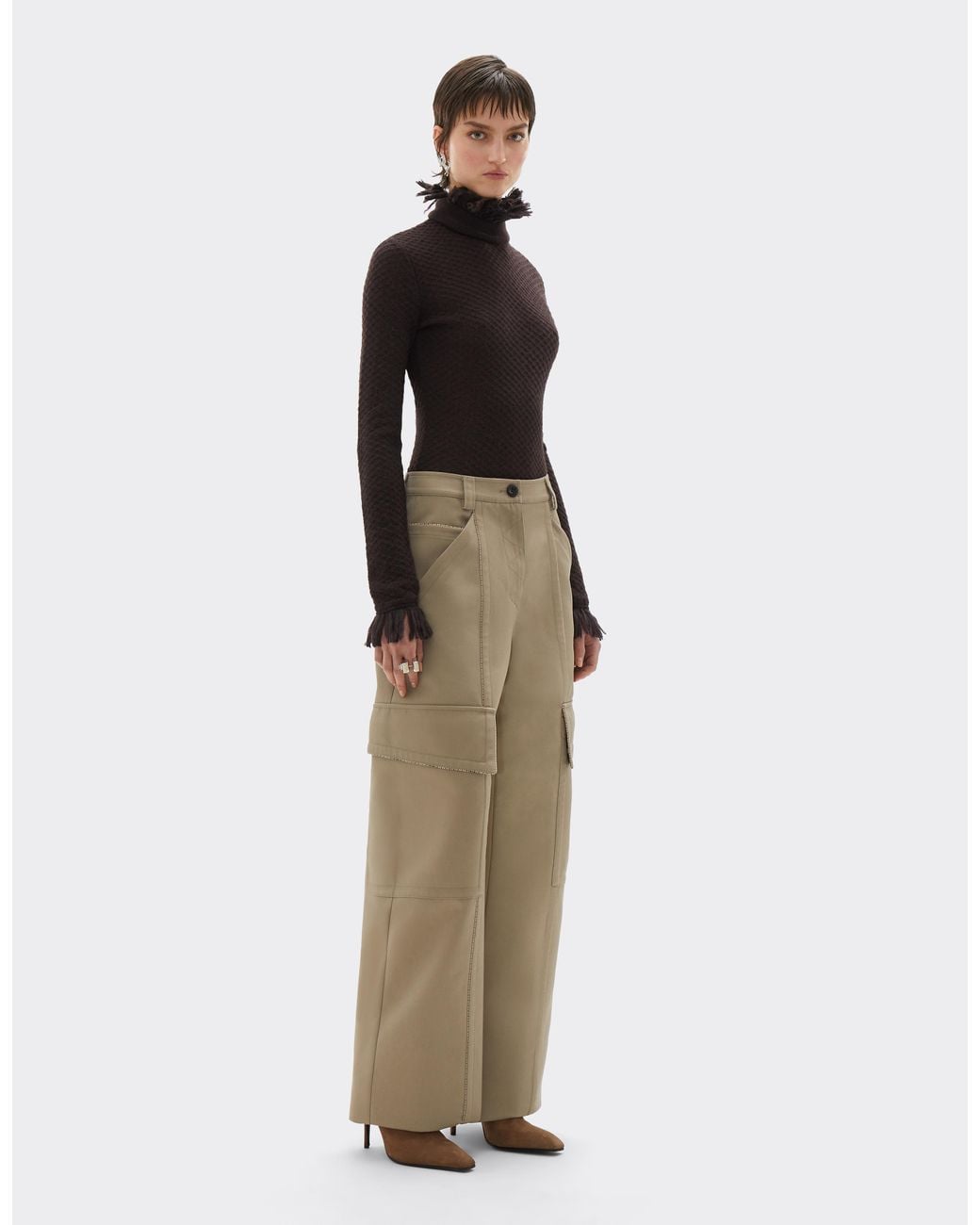Ferrari Black Turtleneck With Fringes