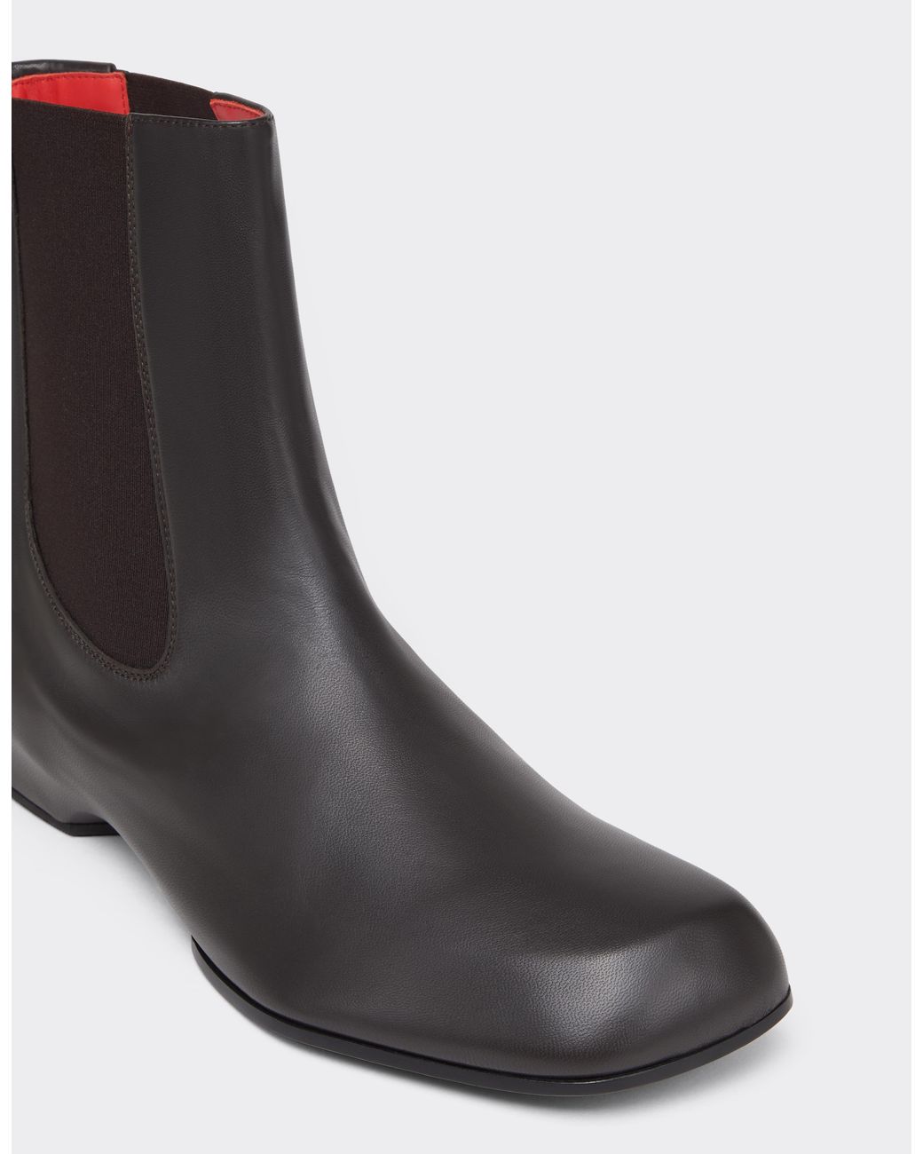 Ferrari White Polished Leather Chelsea Boots for men