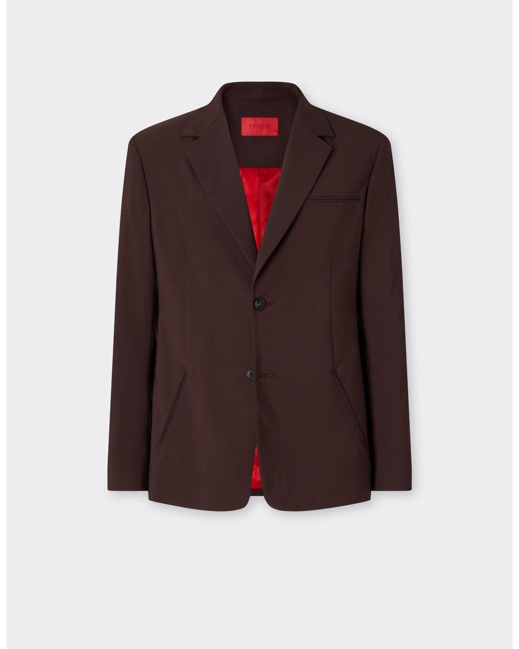 Ferrari Brown Q-Cycle Tropical Wool Blazer for men