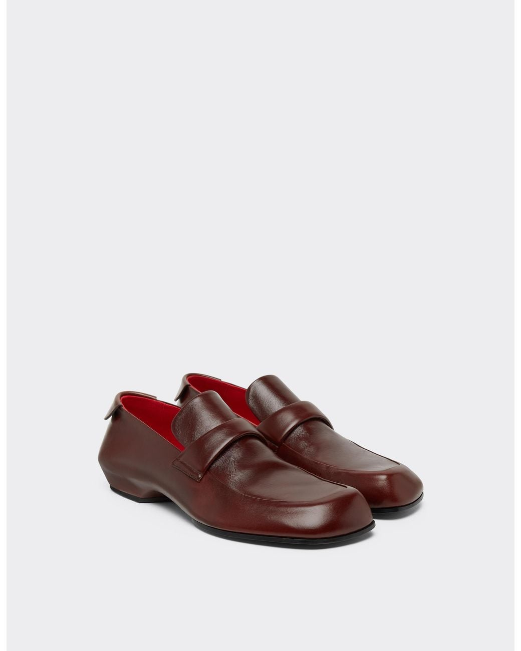 Ferrari Brown Polished Leather Loafer for men