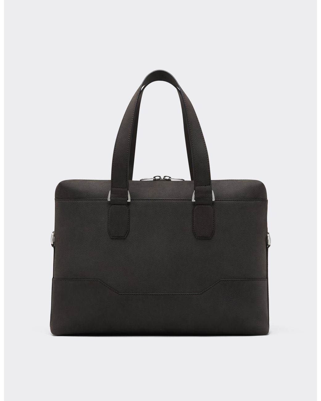 Ferrari Black Waxed Leather Briefcase for men
