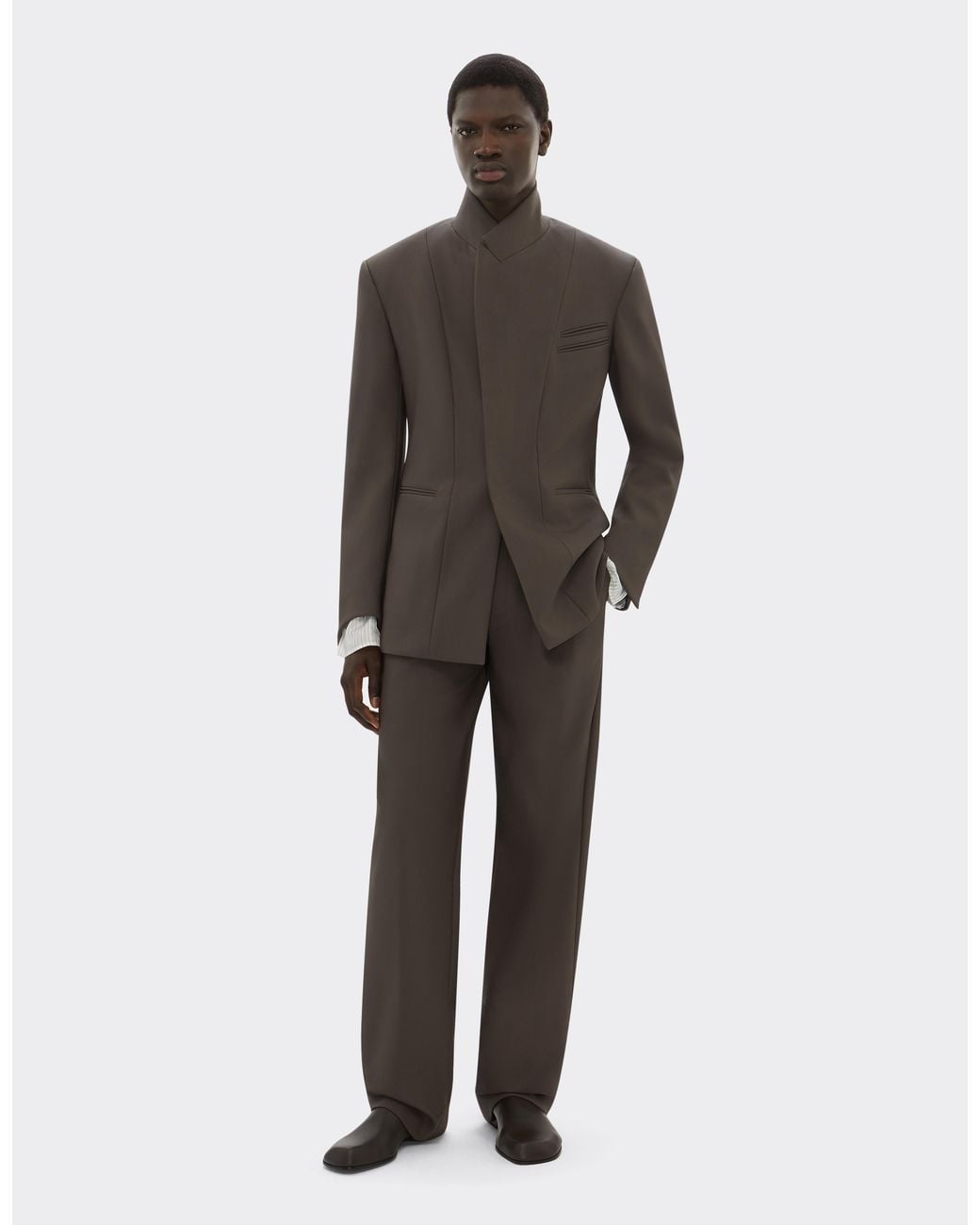 Ferrari Gray Single-Breasted Crepe Blazer for men