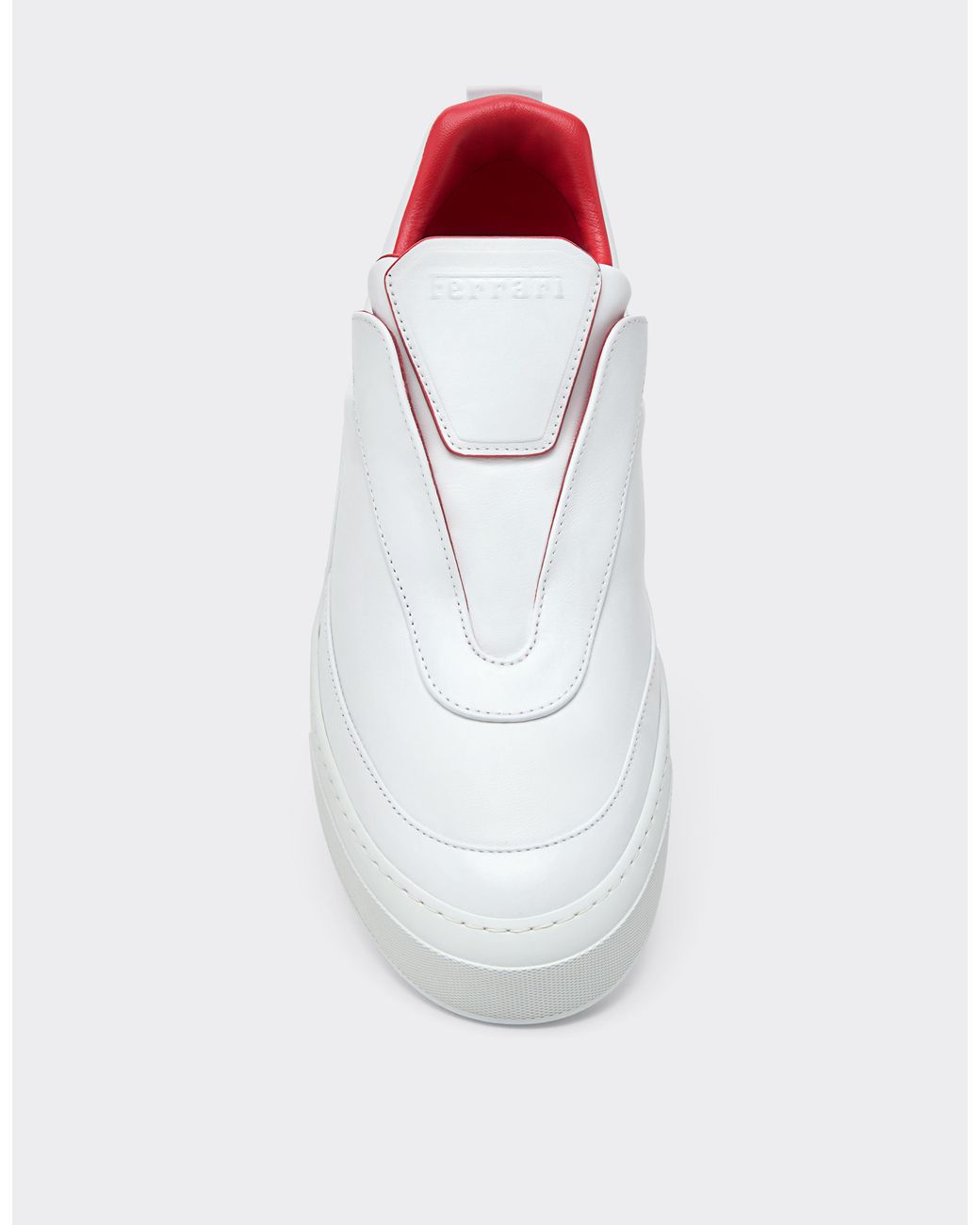 Ferrari White Nappa Leather Trainers With Embossed Logo for men