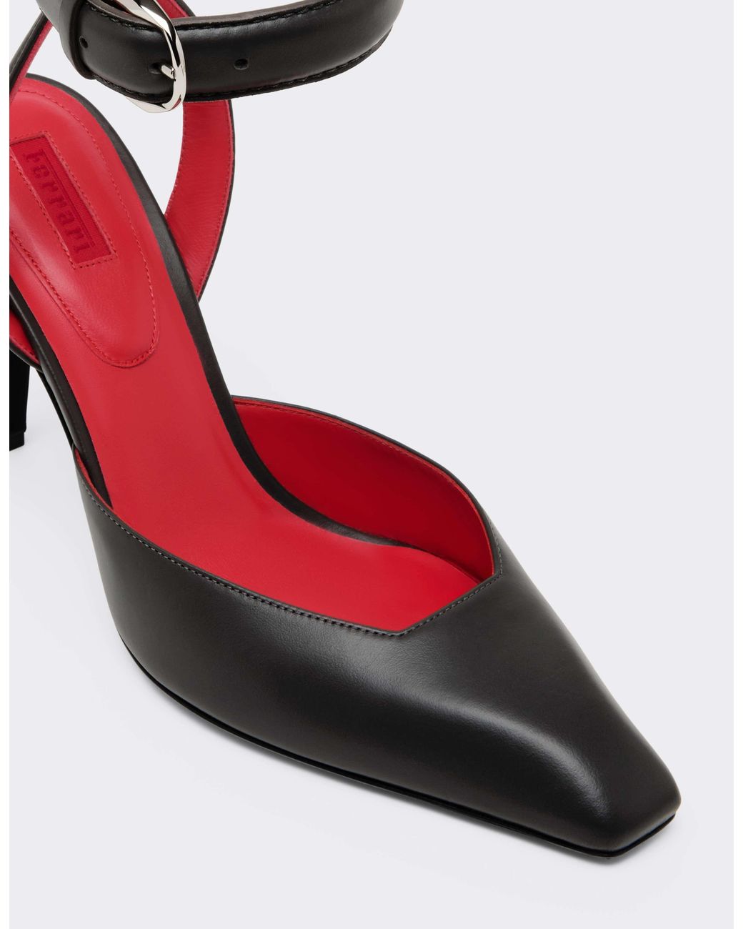 Ferrari White Leather Heeled Sandal