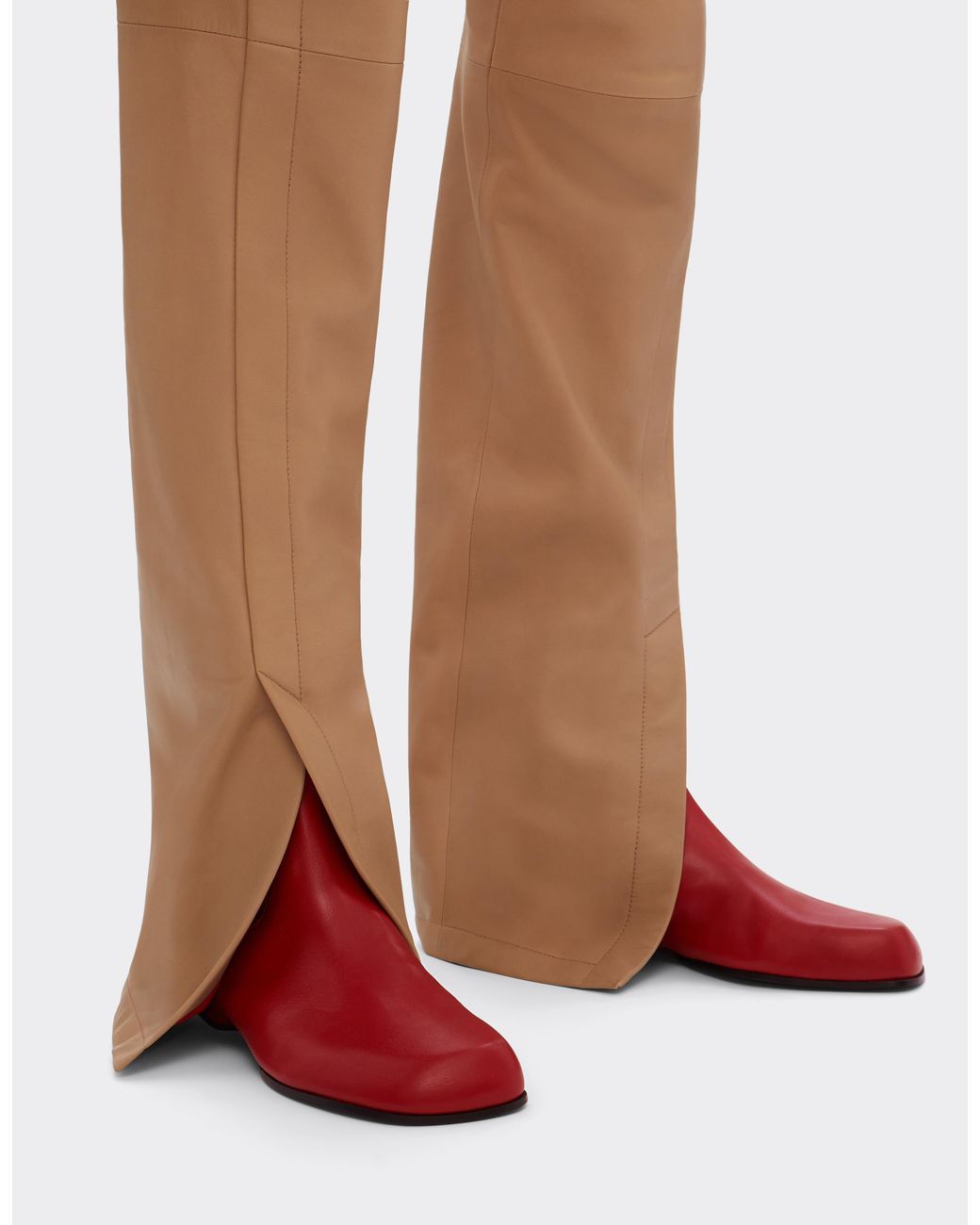 Ferrari Red Leather Chelsea Boots With Patches for men