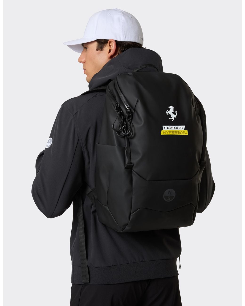 Ferrari Black Hypersail Navigator Rucksack for men