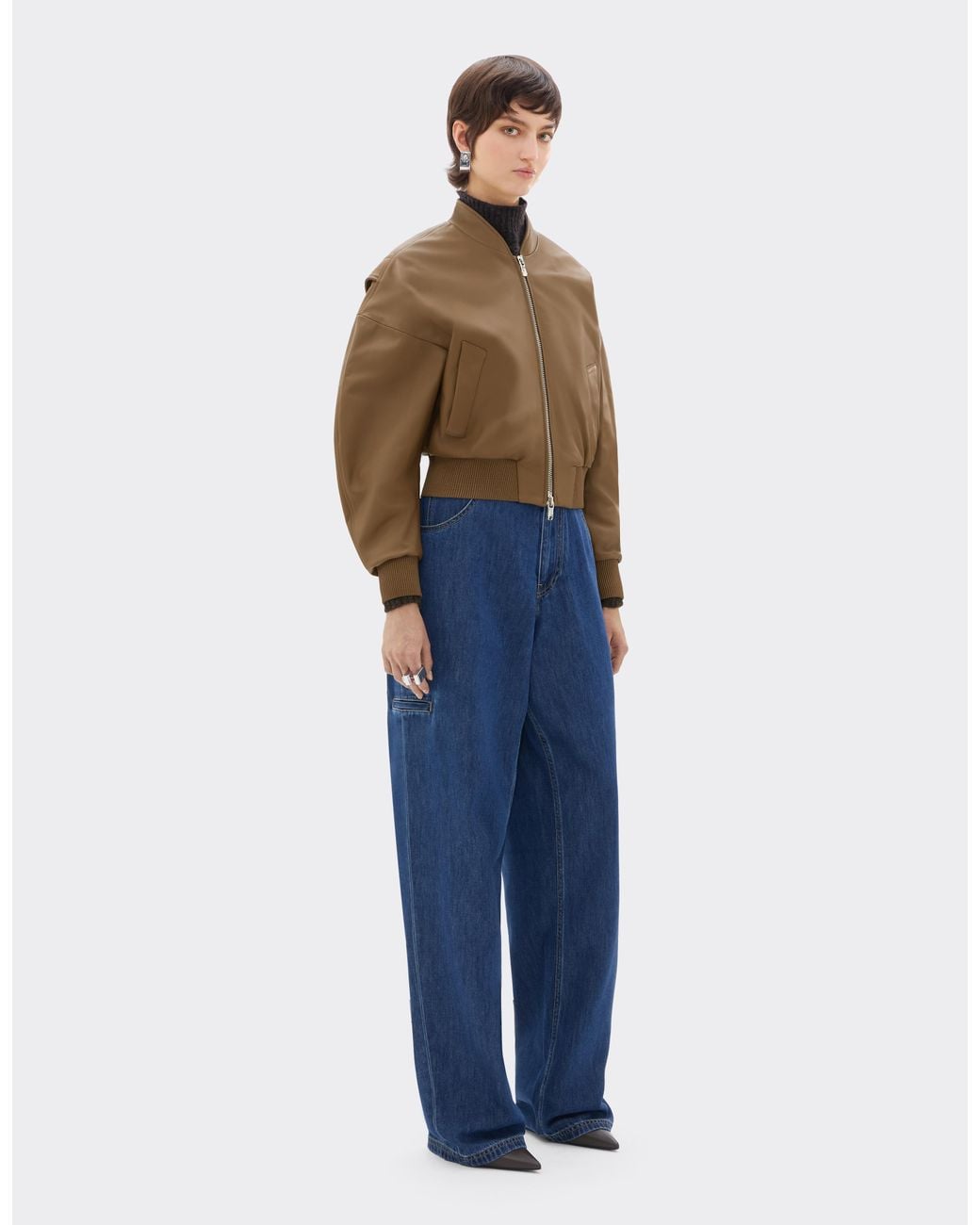Ferrari Natural Cropped Nappa Bomber Jacket
