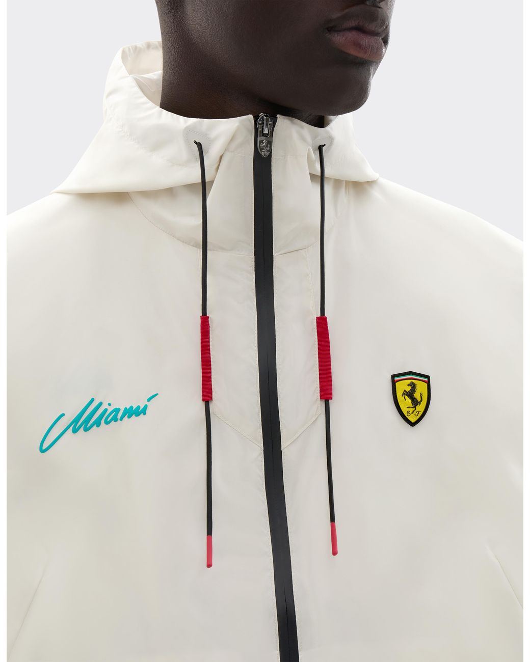 Ferrari White Scuderia Miami 2026 Windbreaker for men
