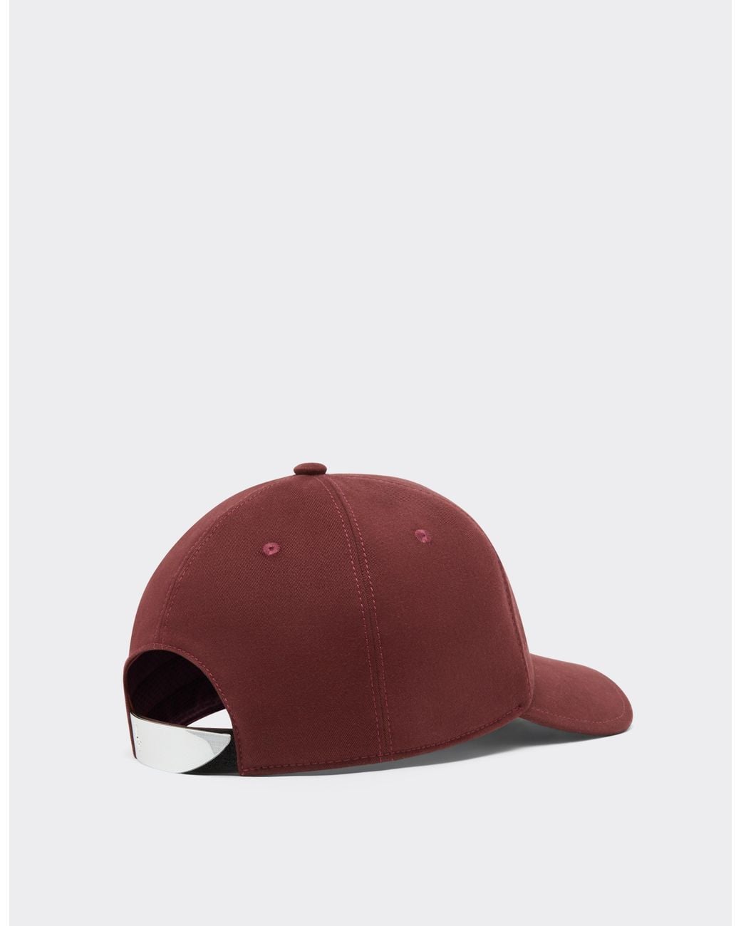 Ferrari Red Cotton Drill Baseball Cap With Embroidery