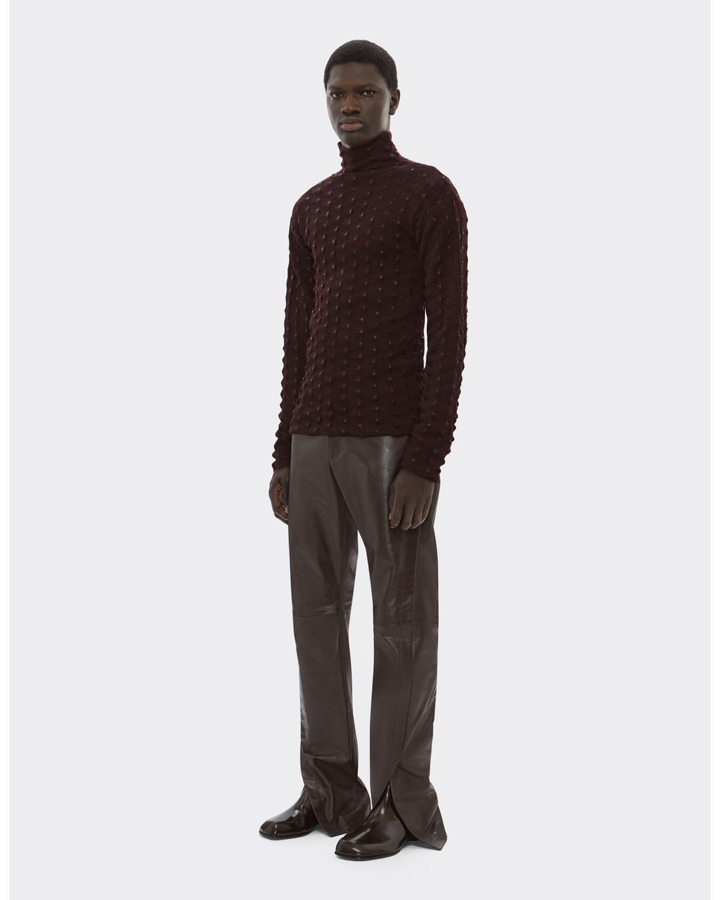 Ferrari Brown Wool And Cotton Turtleneck for men