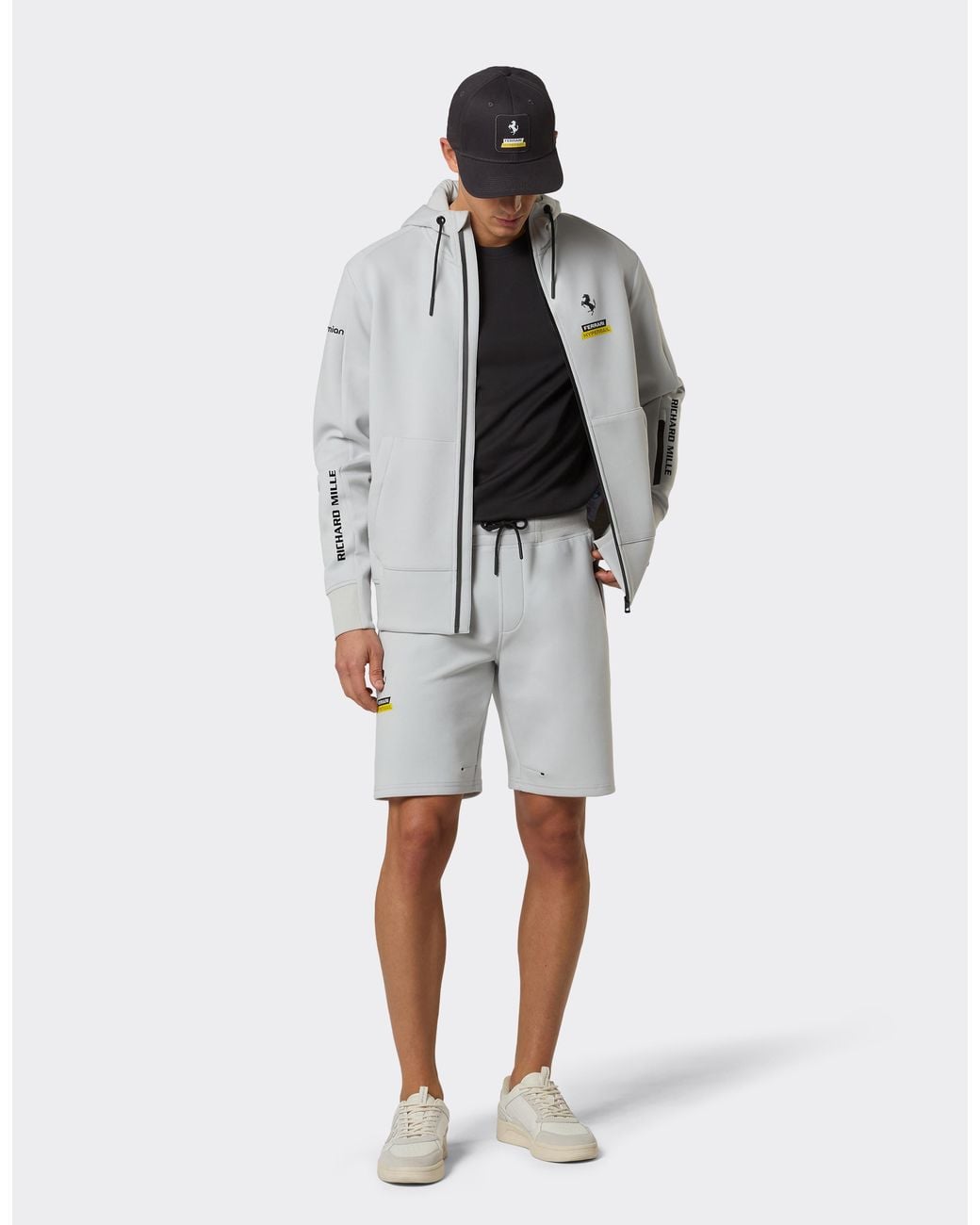 Ferrari White Hypersail Scuba Bermuda Shorts for men