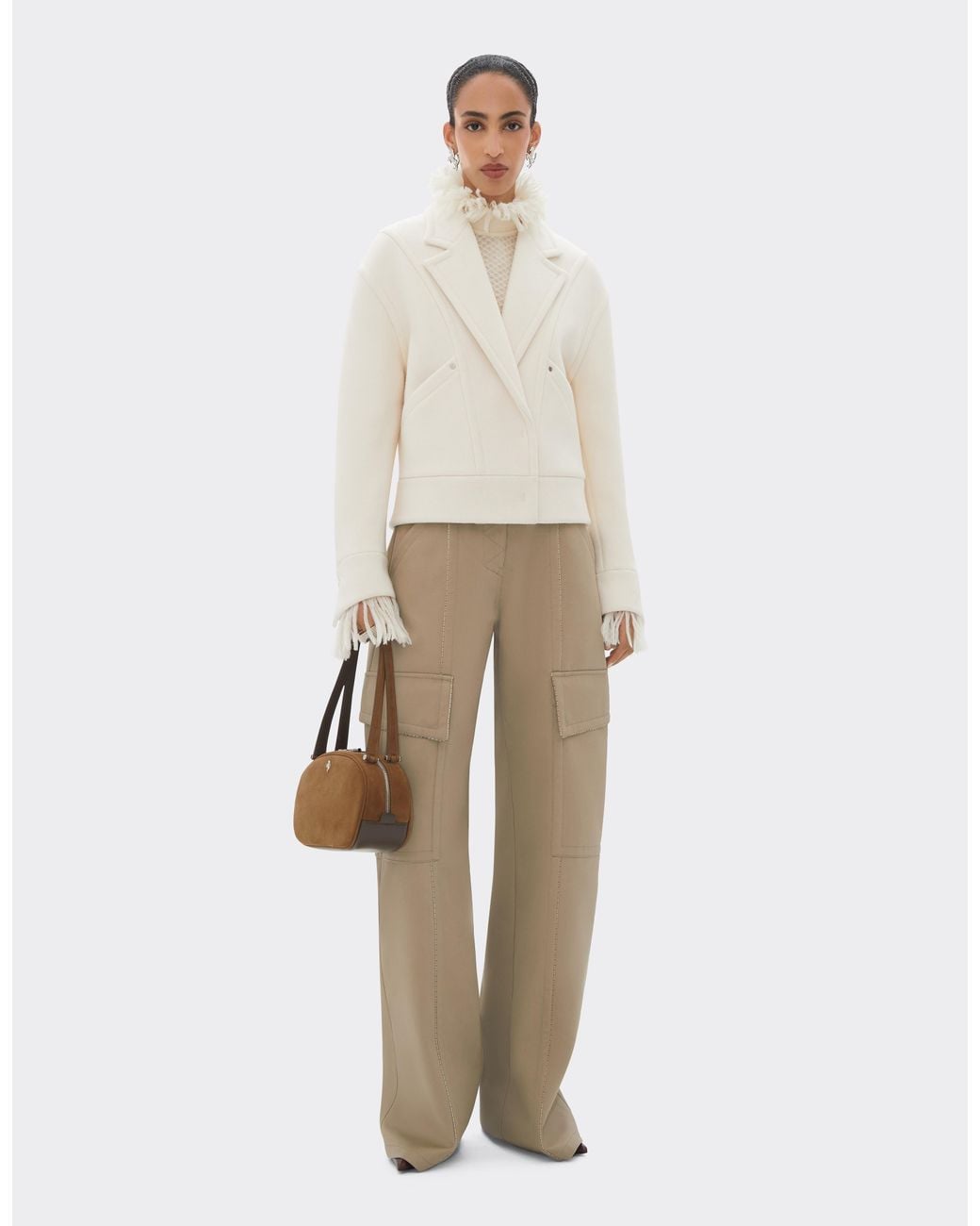 Ferrari White Double-Faced Wool Blouson